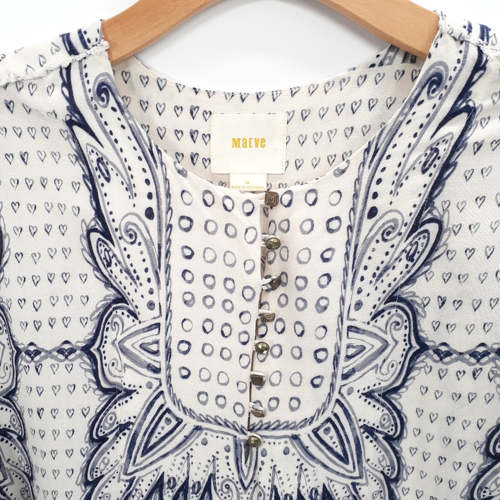 ANTRHOLOGIE MAEVE Morgan Heart Fringe Top  NWOT